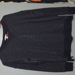 AMERICAN Eagle Women’s Cotton Pullover Crew Neck Sweatshirt Black Metallic med